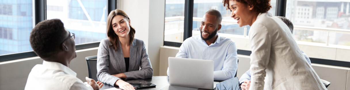 Collaboration in a meeting.